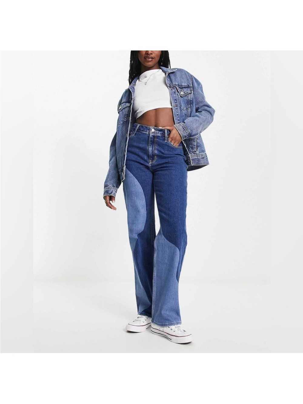 Hollister Dual Denim Swirl High Rise Jeans